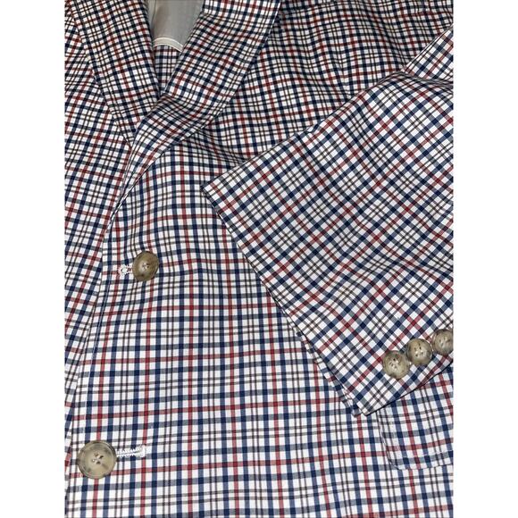 Vintage Plaid Red White Blue Sport Jacket Blazer - Picture 2 of 8
